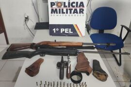 Perseguição policial termina com apreensão de armas e prisão em Apiacás