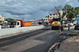 Obras do BRT seguem com execução de nova camada de asfalto na Prainha